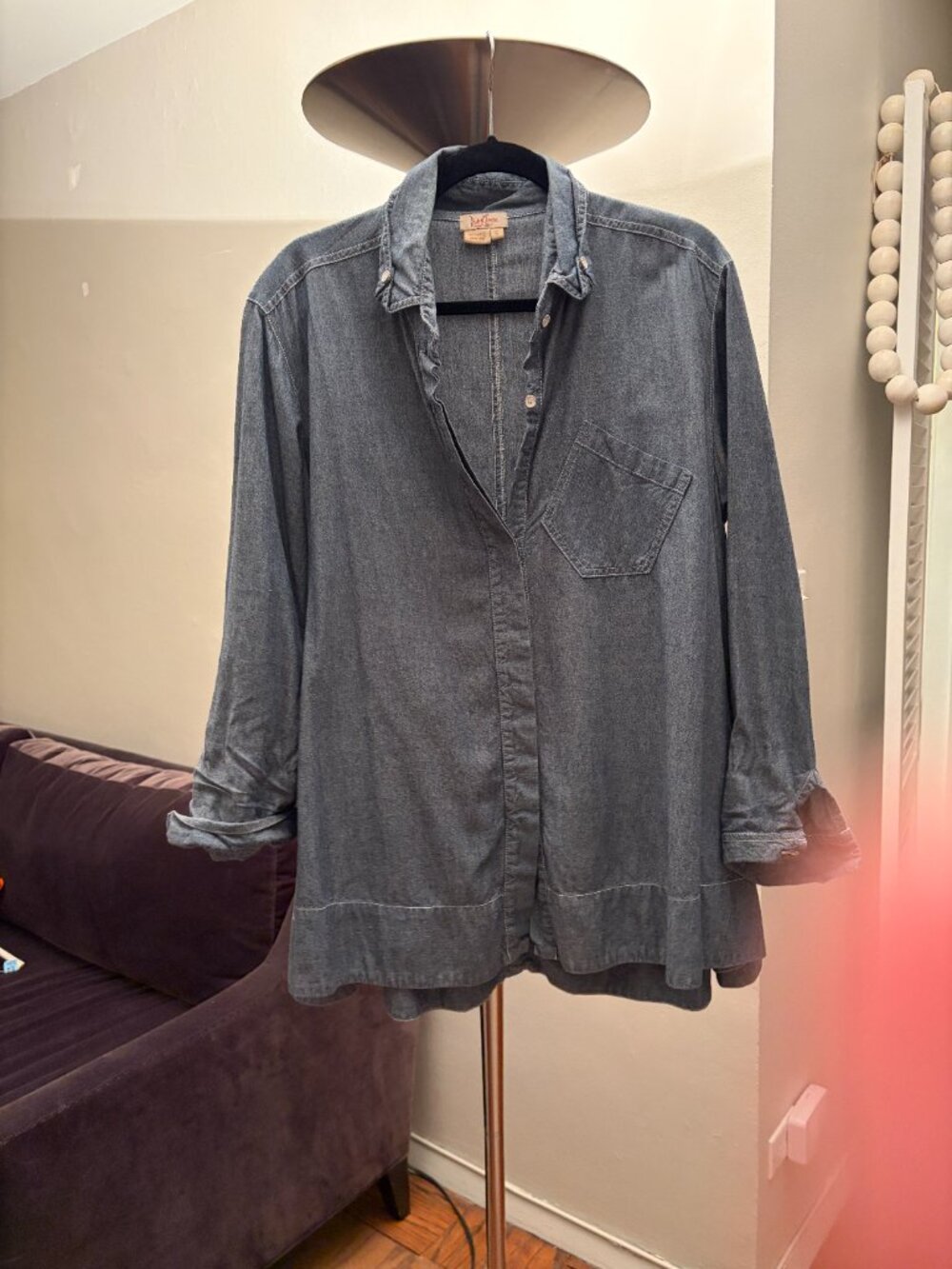 Dick and Jayne Blue Chambray swing work shirt
